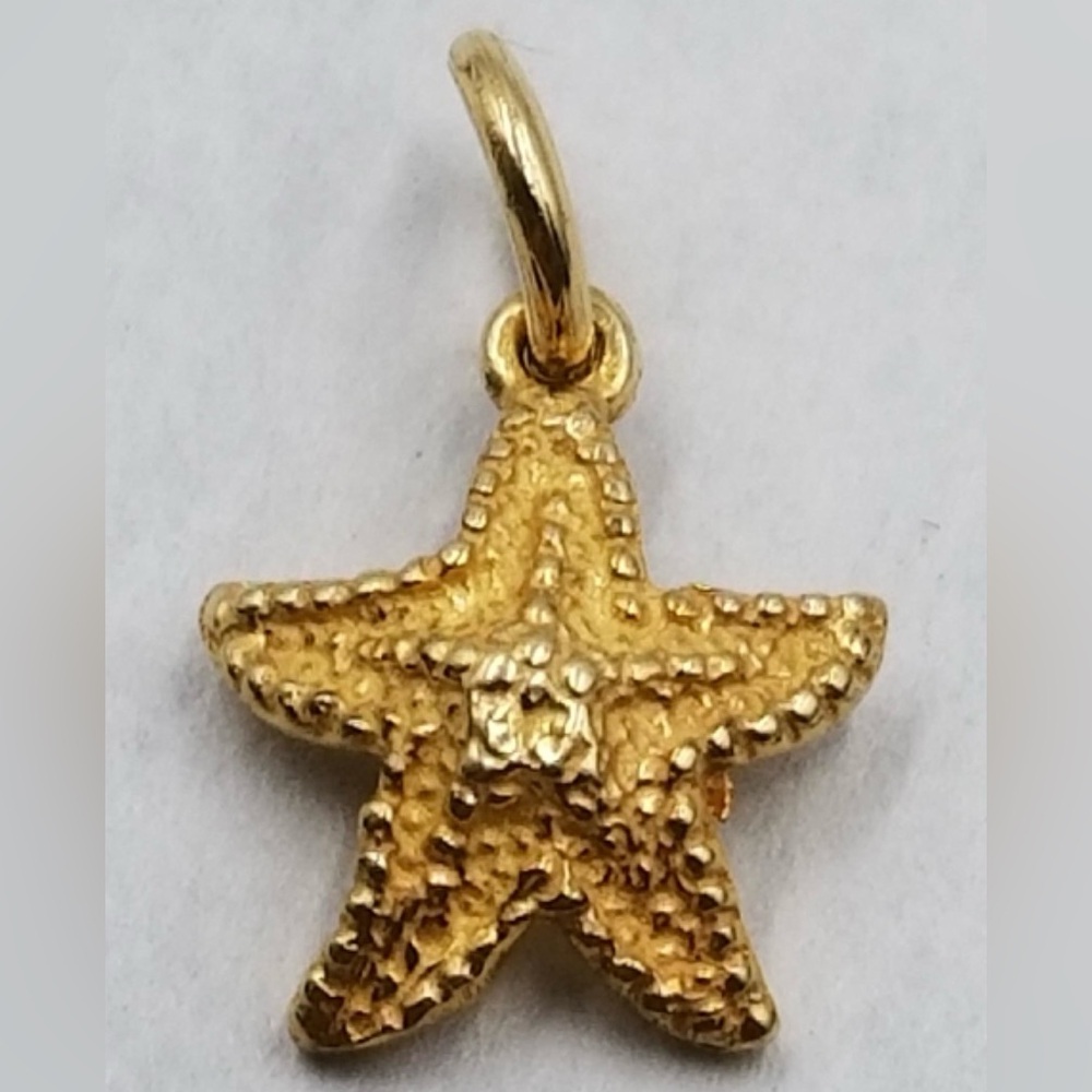 vintage 14k solid yellow gold bahamas starfish pendant charm